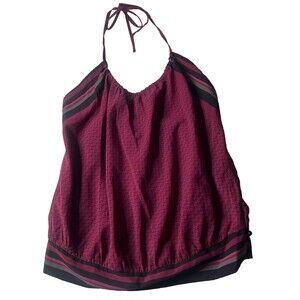 Old Navy M Women’s Halter Tie Neck Blouse Polka Dot Polyester Pink Summer NEW